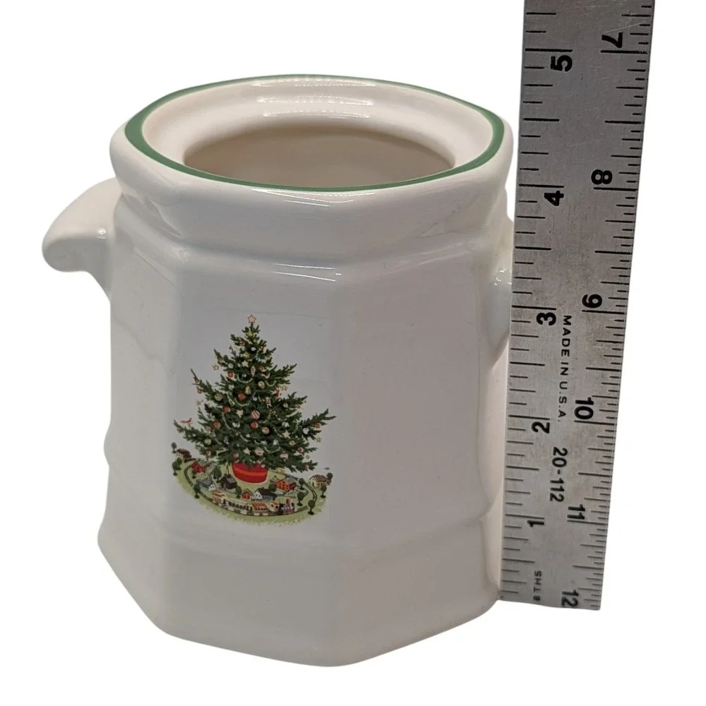Vintage Pfaltzgraff Heritage Sugar Bowl Christmas Tree Green Trim No Lid‎